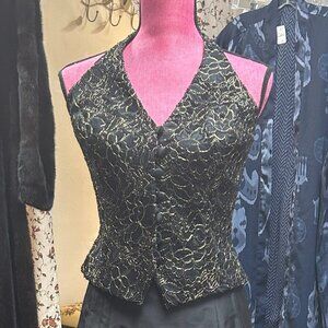 Formal brocade halter top